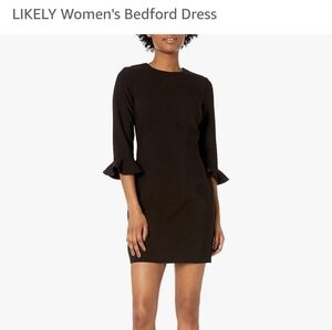 NWOT REAL REAL LIKELY BLACK BELLE SLEEVE BEDFORD MINIDRESS 6